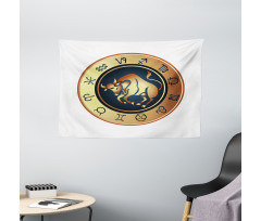 Circle Bull Wide Tapestry