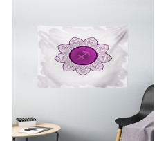 Horoscope Floral Wide Tapestry