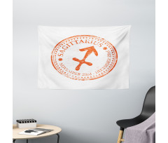 Grunge Zodiac Wide Tapestry