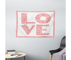Floral Valentines Day Wide Tapestry