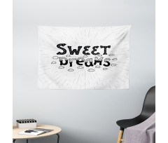 Retro Words Clouds Wide Tapestry