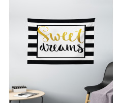 Vintage Lettering Line Wide Tapestry