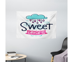 Cartoon Clouds Wide Tapestry