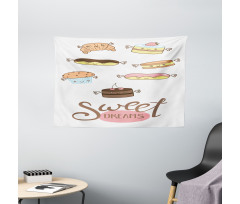 Éclair and Cake Wide Tapestry
