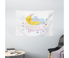 Stars and Moon Wide Tapestry