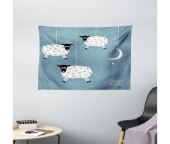 Sheep Moon Star Wide Tapestry
