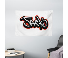 Graffiti Font Male Name Wide Tapestry
