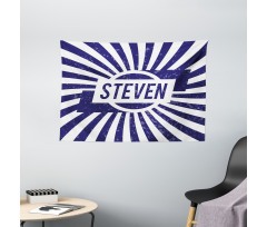 Name in Blue and White Wide Tapestry