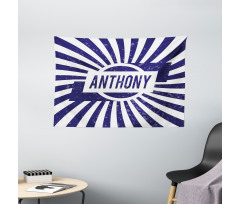 Masculine Name in Blue Wide Tapestry