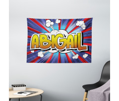 Comic Book Female Name Wide Tapestry