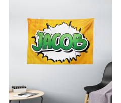 Male Name Comic Burst Wide Tapestry