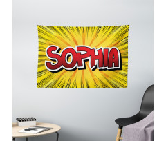 Retro Comic Western Name Wide Tapestry