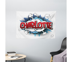 Female Name Cartoon Wide Tapestry