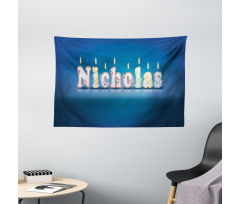 Boys Name Party Candle Wide Tapestry