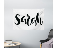 Monochrome Female Name Wide Tapestry