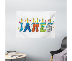 Birthday Candle Pattern Wide Tapestry