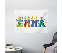 Popular Colorful Name Wide Tapestry