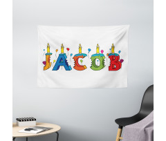Colorful Name Wide Tapestry