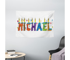 Joyous Name Pattern Wide Tapestry