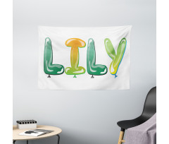 Common Girl Name Balloons Wide Tapestry