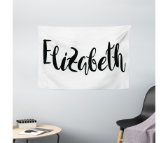 Monochrome Letters Wide Tapestry