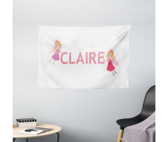 Fairy Tale Girl Name Wide Tapestry