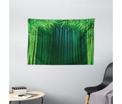 Green Leafy Branches Wide Tapestry