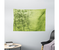 Green Bamboo Growth Wide Tapestry