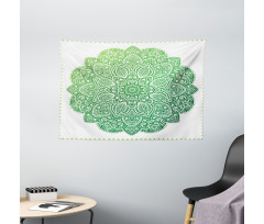 Ornate Floral Design Wide Tapestry