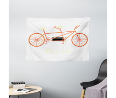 Lets Bike Retro Vehicle Wide Tapestry