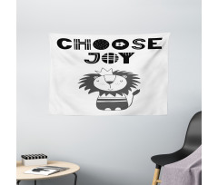 King of the Jungle Words Wide Tapestry