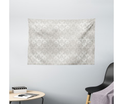 Vintage Damask Flowers Wide Tapestry