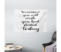 Cursive Words Wide Tapestry