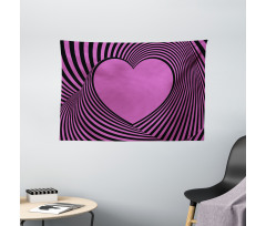 Heart Shape Lines Wide Tapestry