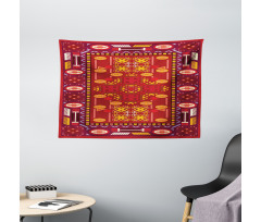Shapes in Warm Colors Wide Tapestry