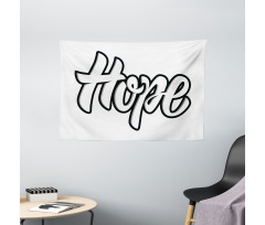 Hand Drawn Uplifting Words Wide Tapestry