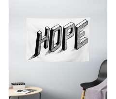 Sketch Letters with Lines Wide Tapestry