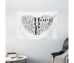 Heart Shaped Hope Word Wide Tapestry