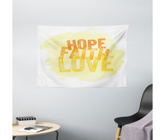 Grunge Faith and Love Wide Tapestry