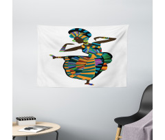 Dancing Zulu Girl Wide Tapestry