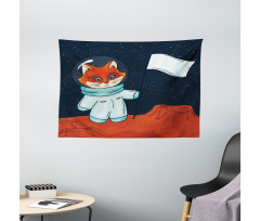 Fox Cosmonaut Space Wide Tapestry