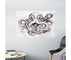 Octopus Tattoo Design Wide Tapestry