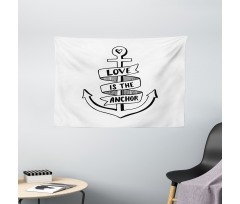 Hand Drawn Words Heart Wide Tapestry
