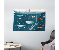 Exotic Subaquatic Animals Wide Tapestry