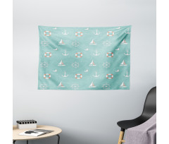 Nautical Seagull Helm Wide Tapestry