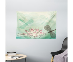 Exotic Lily Dragonflies Wide Tapestry