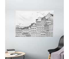 Doodle Style Kathmandu Wide Tapestry