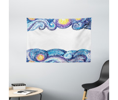 Watercolor Wave Wide Tapestry