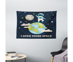 Spaceman Planet Earth Wide Tapestry