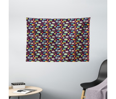 Galaxy Party Pattern Wide Tapestry